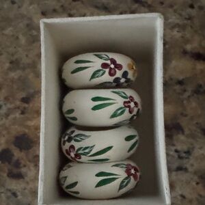 Floral Wooden Vintage Napkin Rings